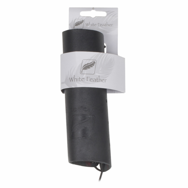 White Feather Armguard Lightning Leather Black
